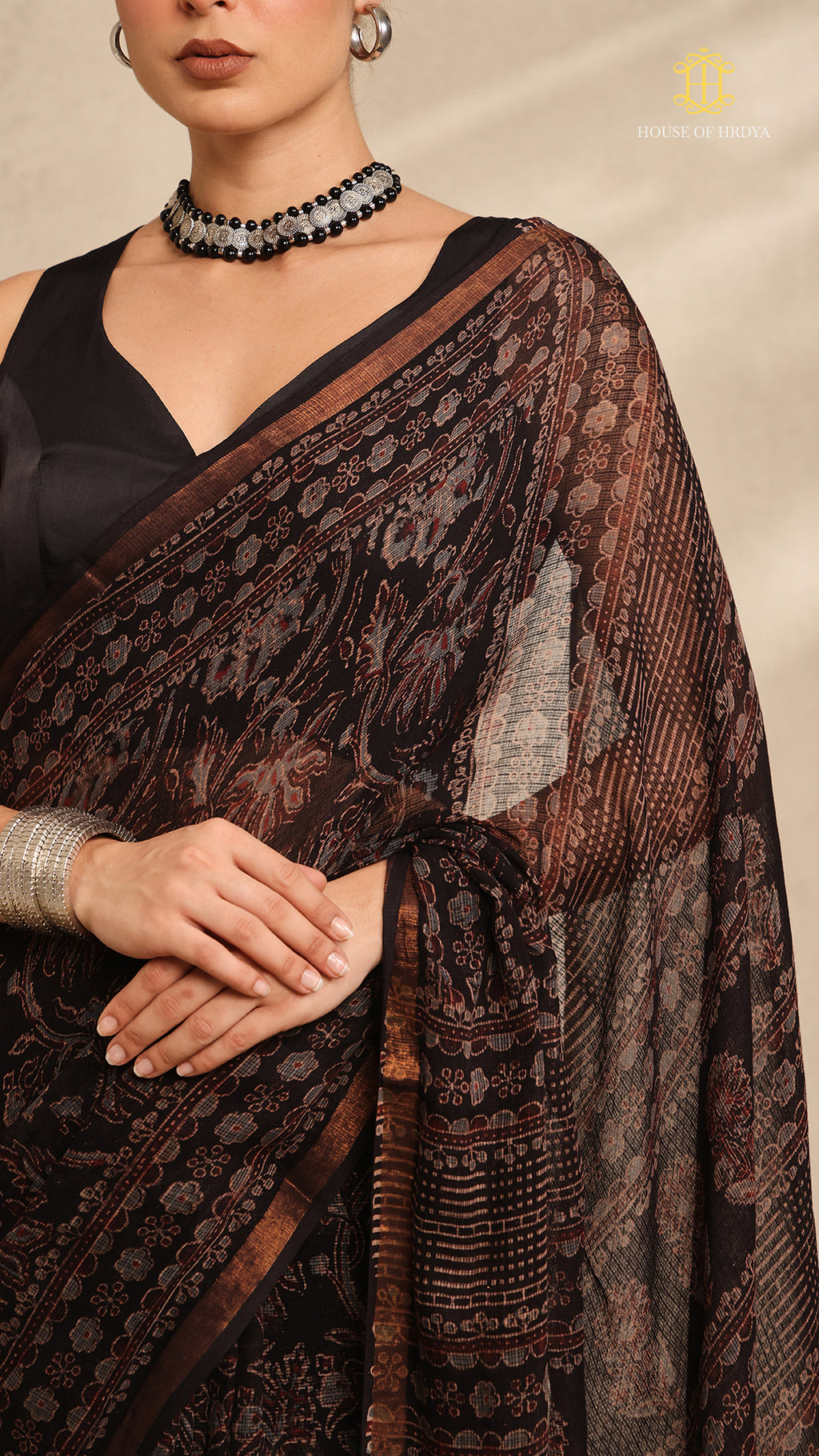 Ajrakh Kota Doria Saree