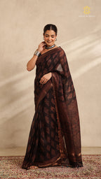 Ajrakh Kota Silk Saree