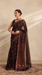 Ajrakh Kota Silk Saree