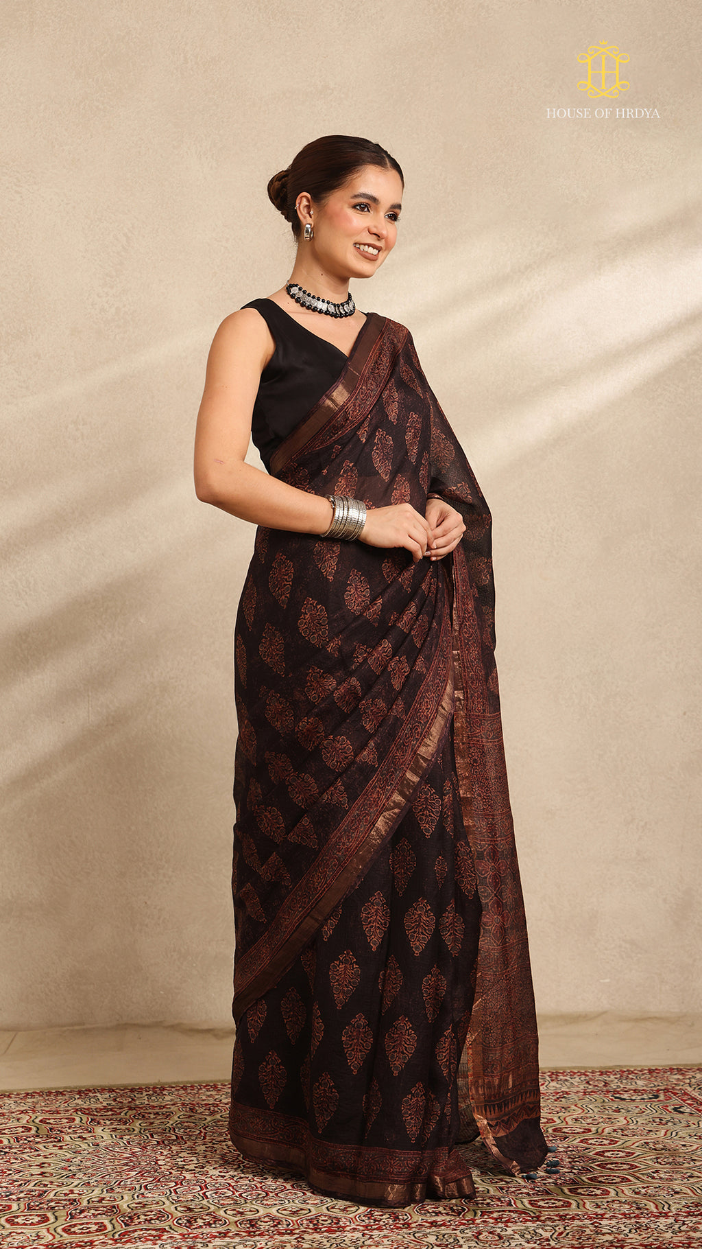Ajrakh Kota Silk Saree