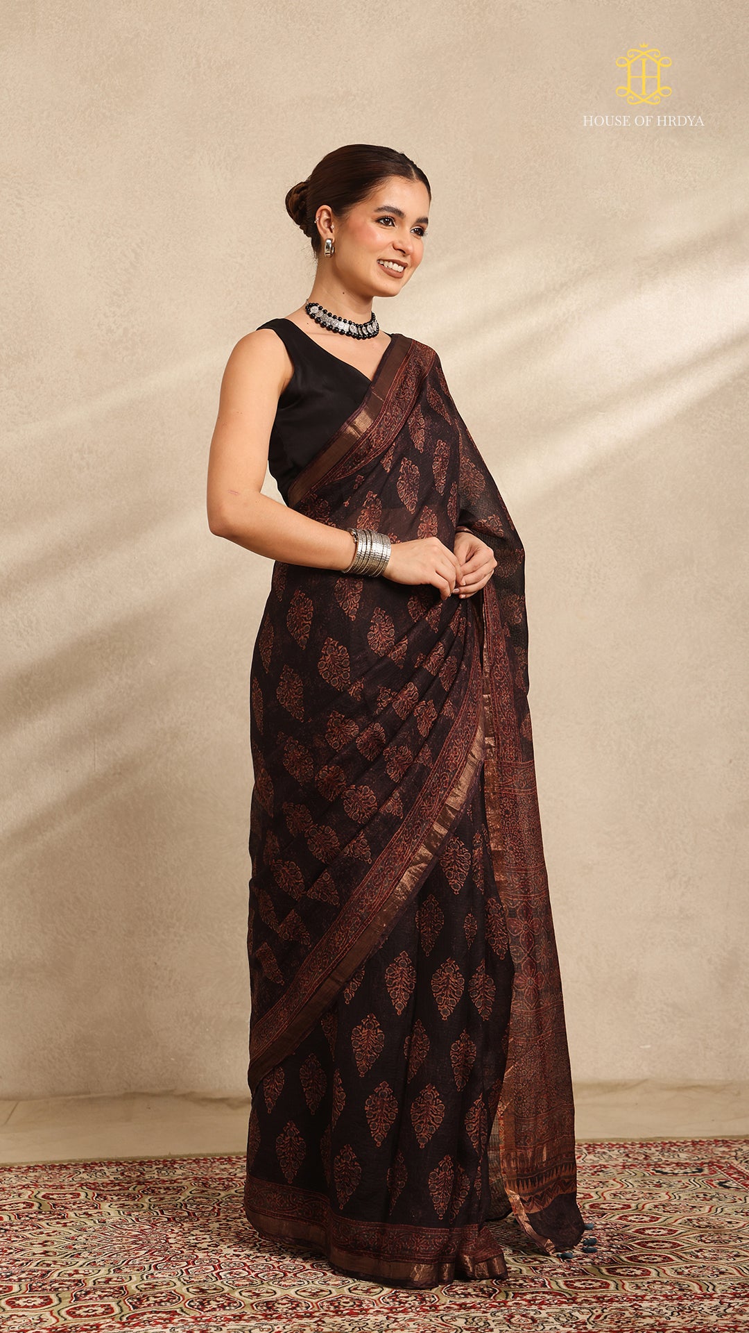 Ajrakh Kota Silk Saree