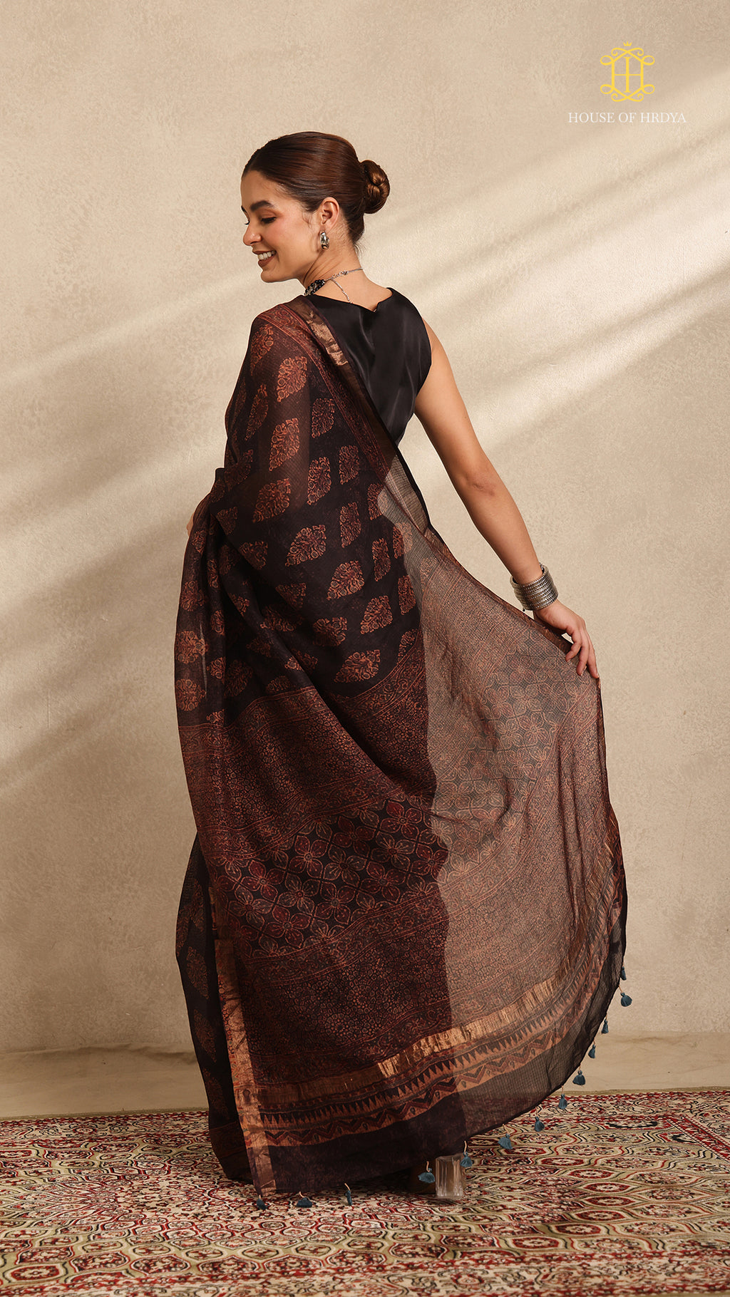 Ajrakh Kota Silk Saree