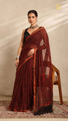 Ajrakh Kota Doria Saree