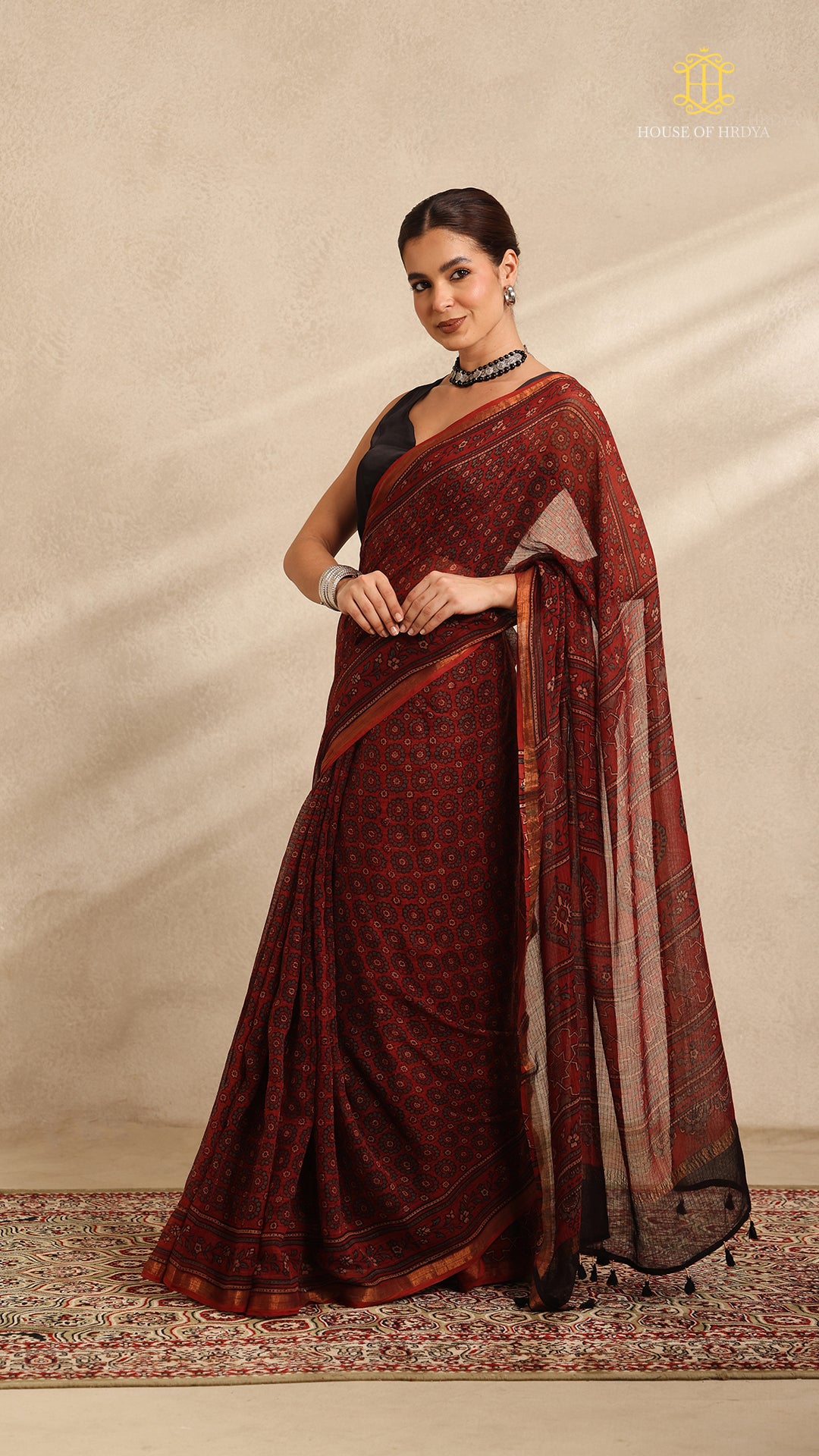 Ajrakh Kota Doria Saree