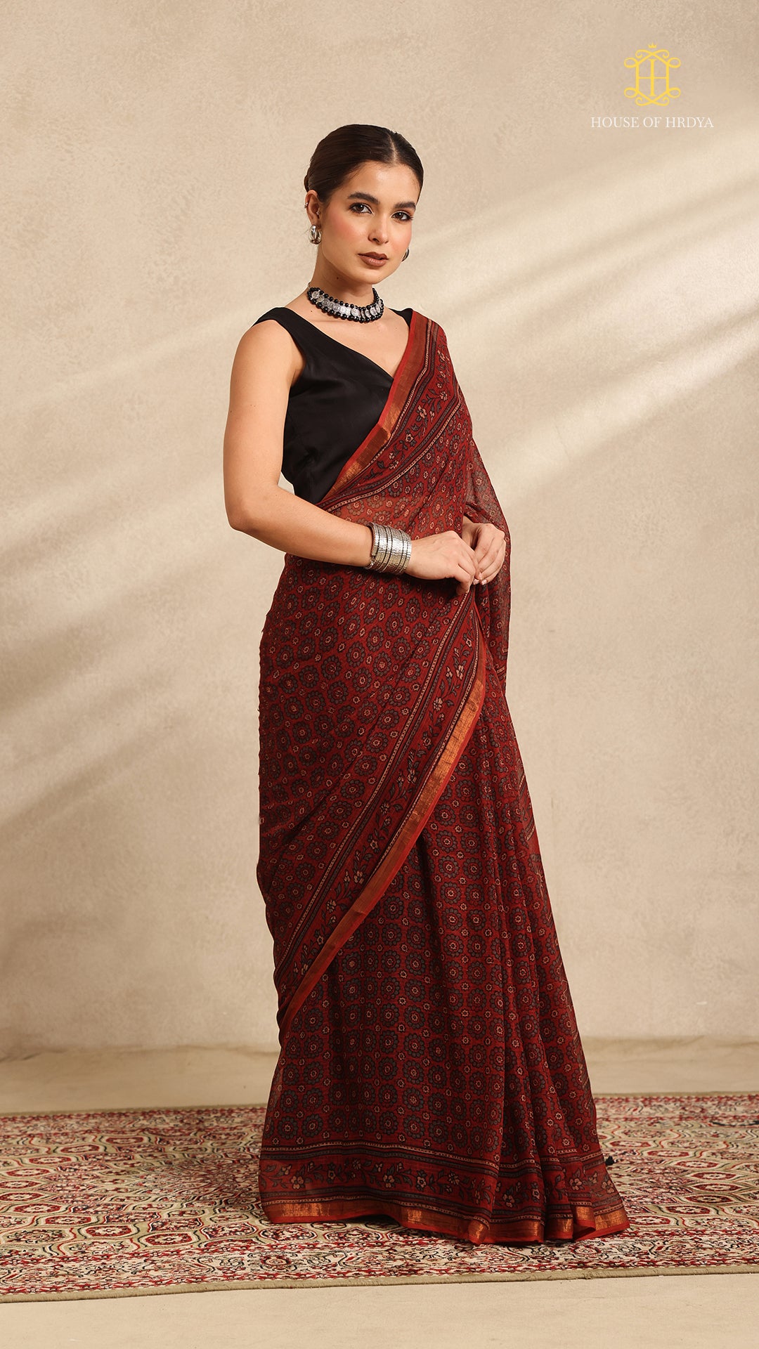 Ajrakh Kota Doria Saree