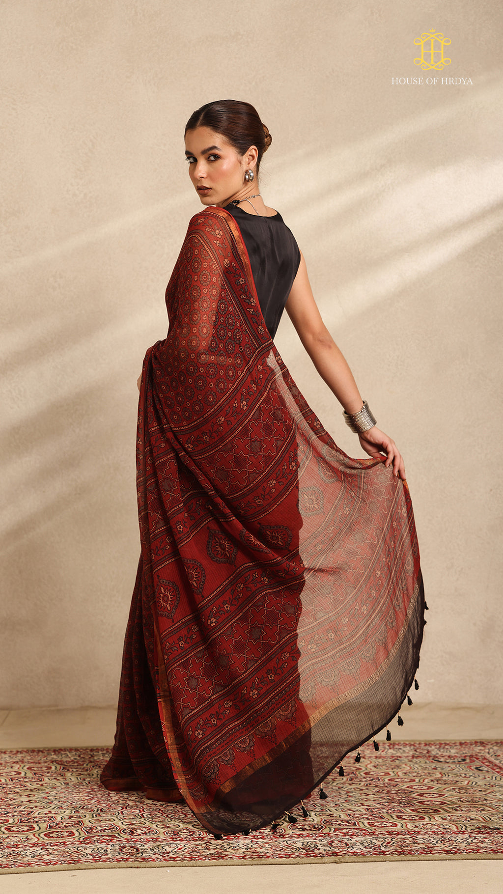 Ajrakh Kota Doria Saree