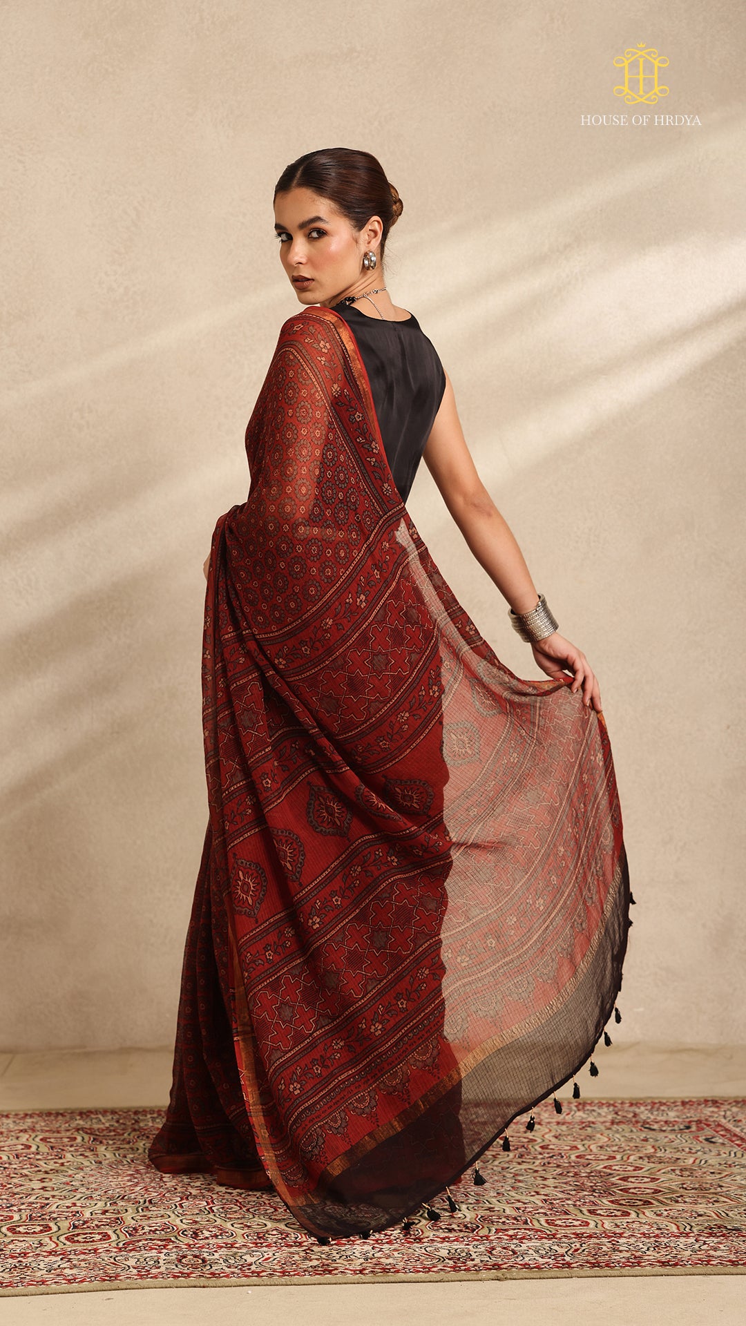 Ajrakh Kota Doria Saree