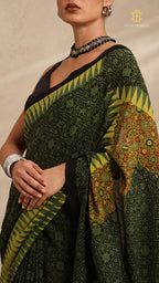 Ajrakh Mul Cotton Saree