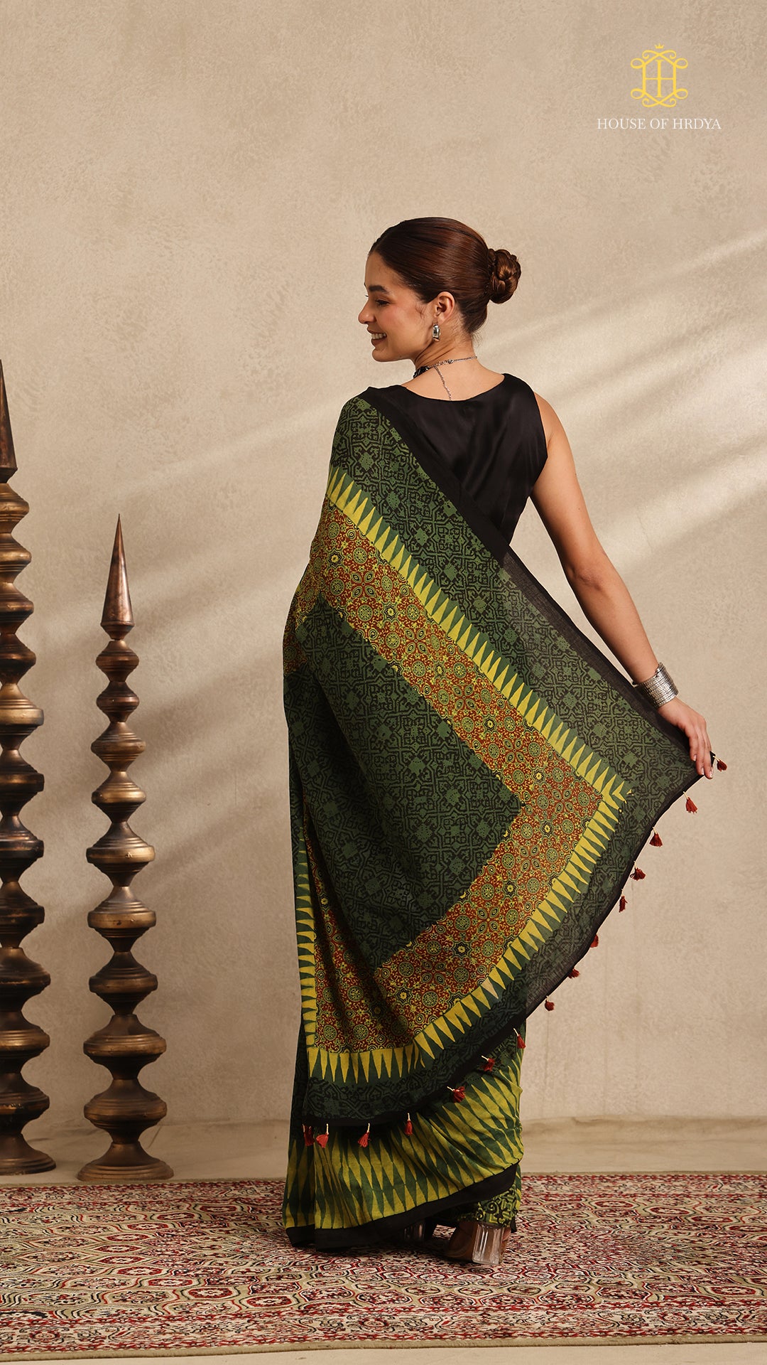 Ajrakh Mul Cotton Saree