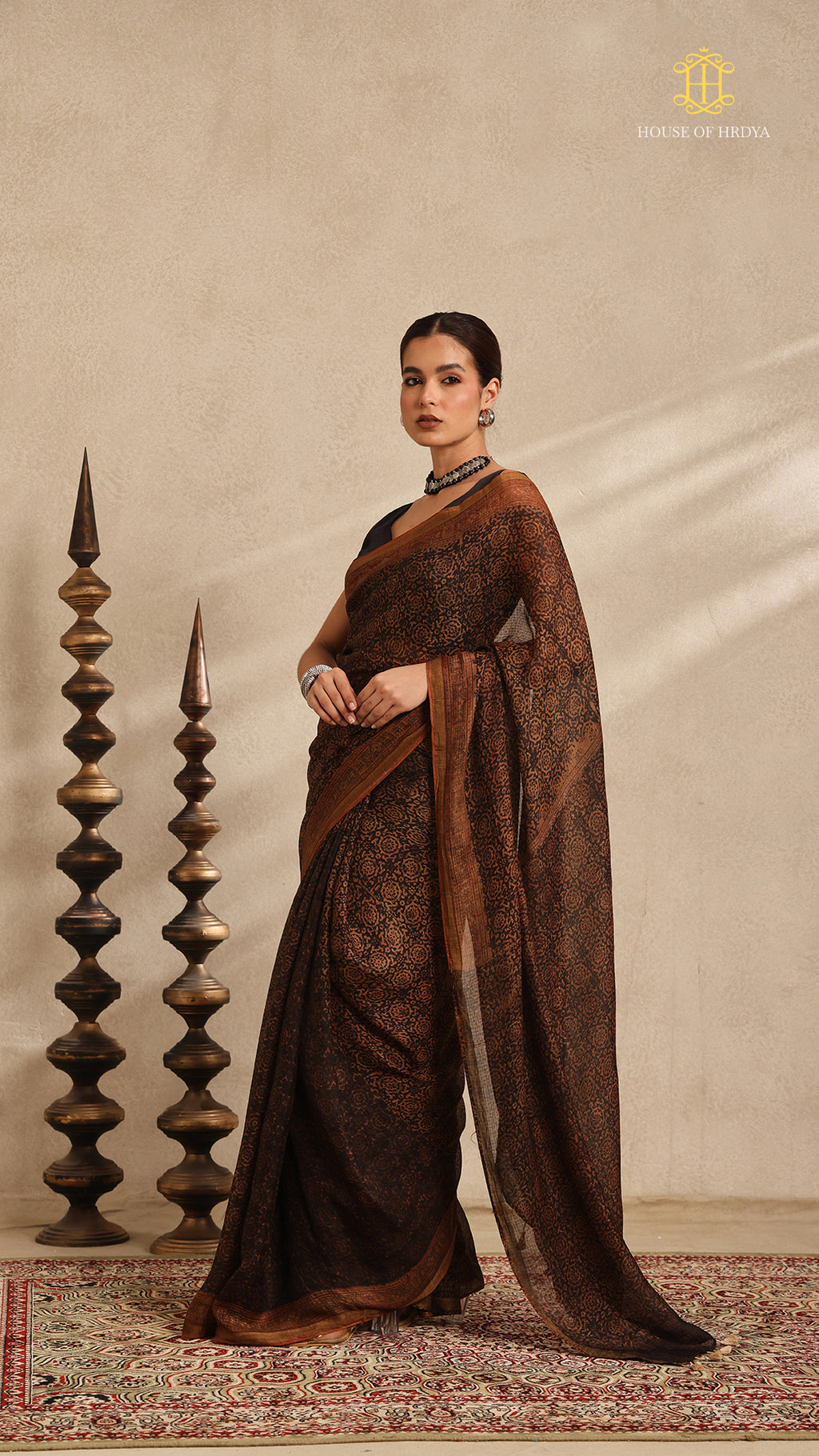 Ajrakh Kota Silk Saree