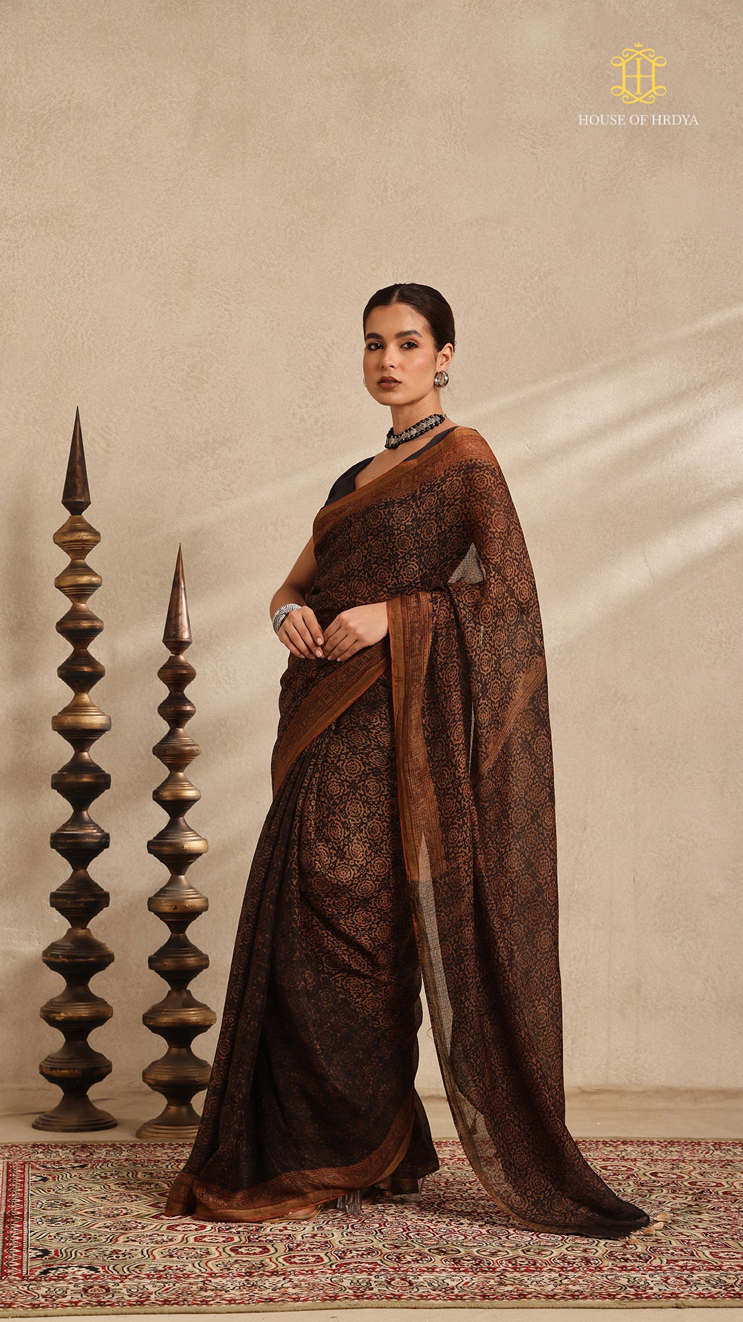 Ajrakh Kota Silk Saree