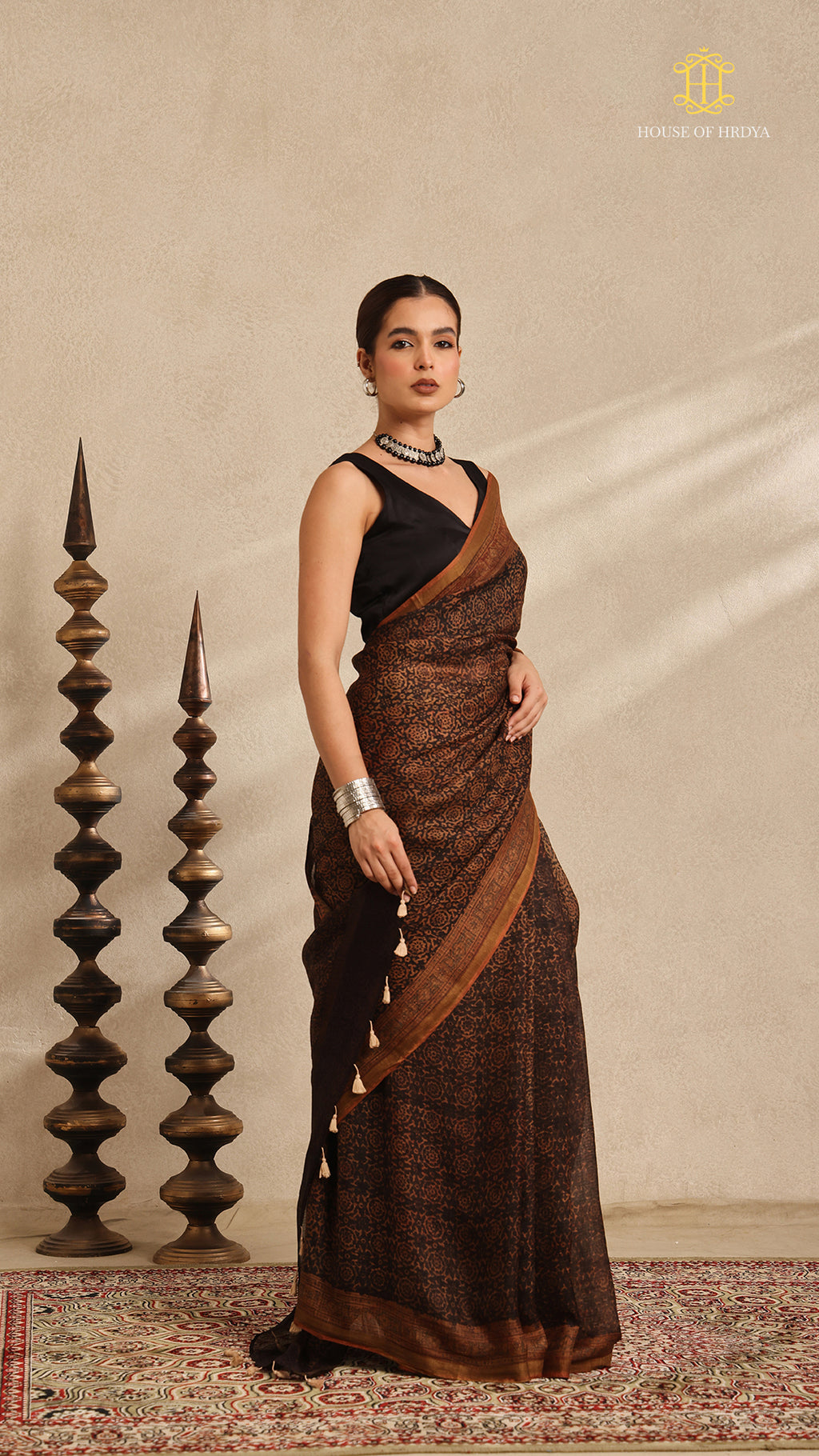 Ajrakh Kota Silk Saree