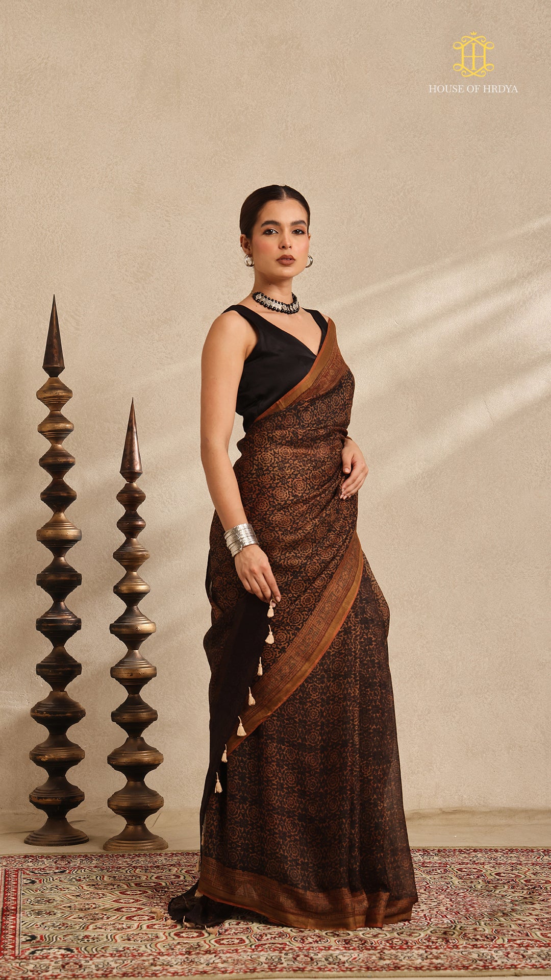 Ajrakh Kota Silk Saree