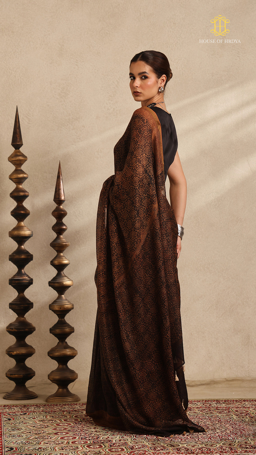 Ajrakh Kota Silk Saree