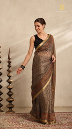 Ajrakh Kota Silk Saree
