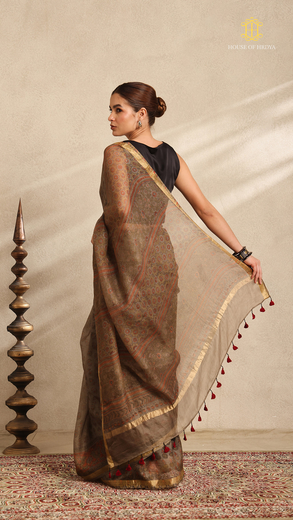Ajrakh Kota Silk Saree