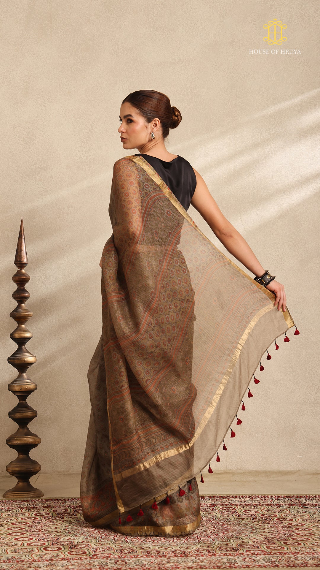 Ajrakh Kota Silk Saree