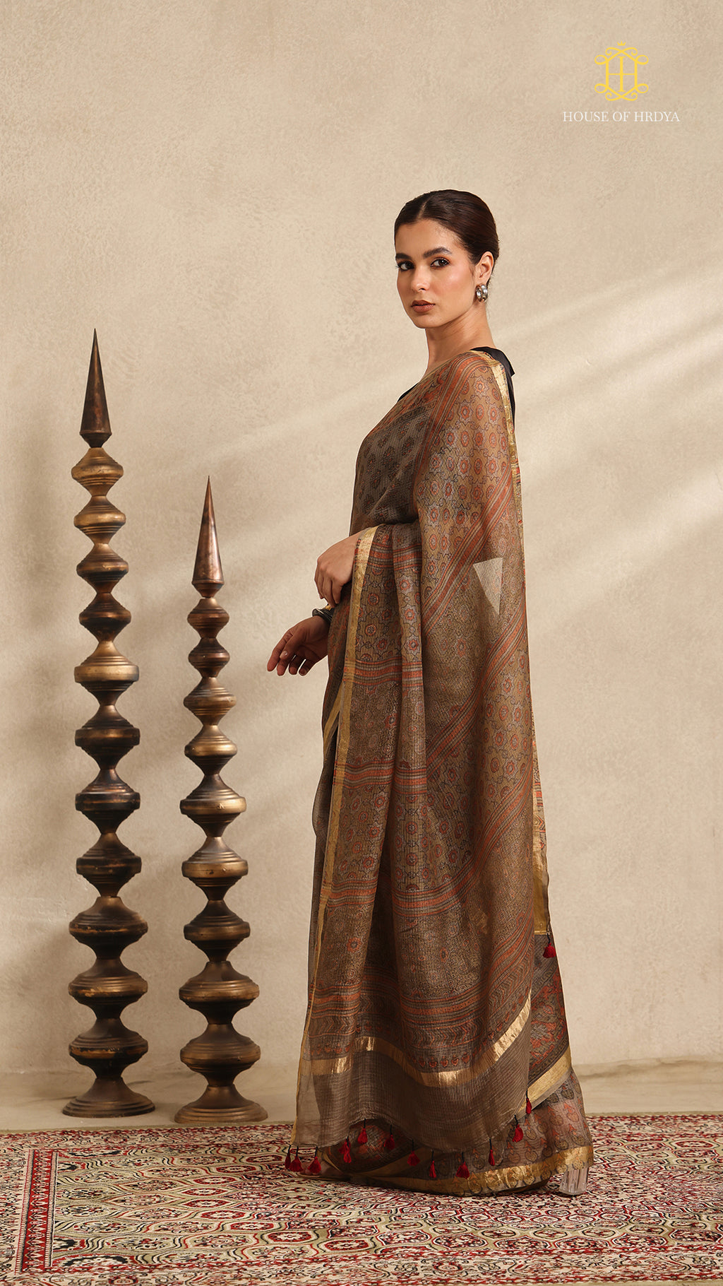 Ajrakh Kota Silk Saree