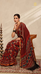 Ajrakh Mul Cotton Saree