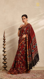 Ajrakh Mul Cotton Saree