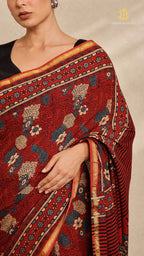 Ajrakh Mul Cotton Saree