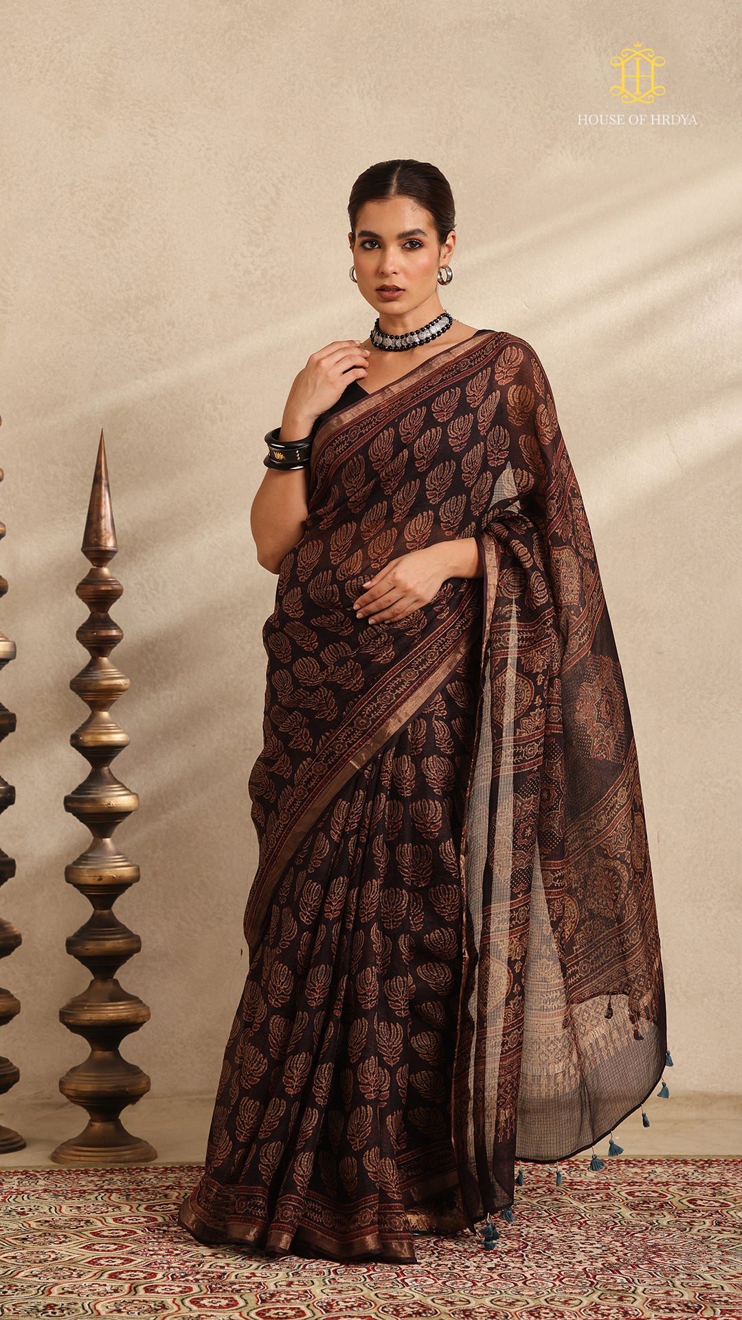 Ajrakh Kota Silk Saree Main image