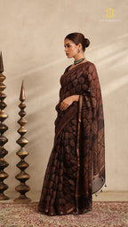 Ajrakh Kota Silk Saree