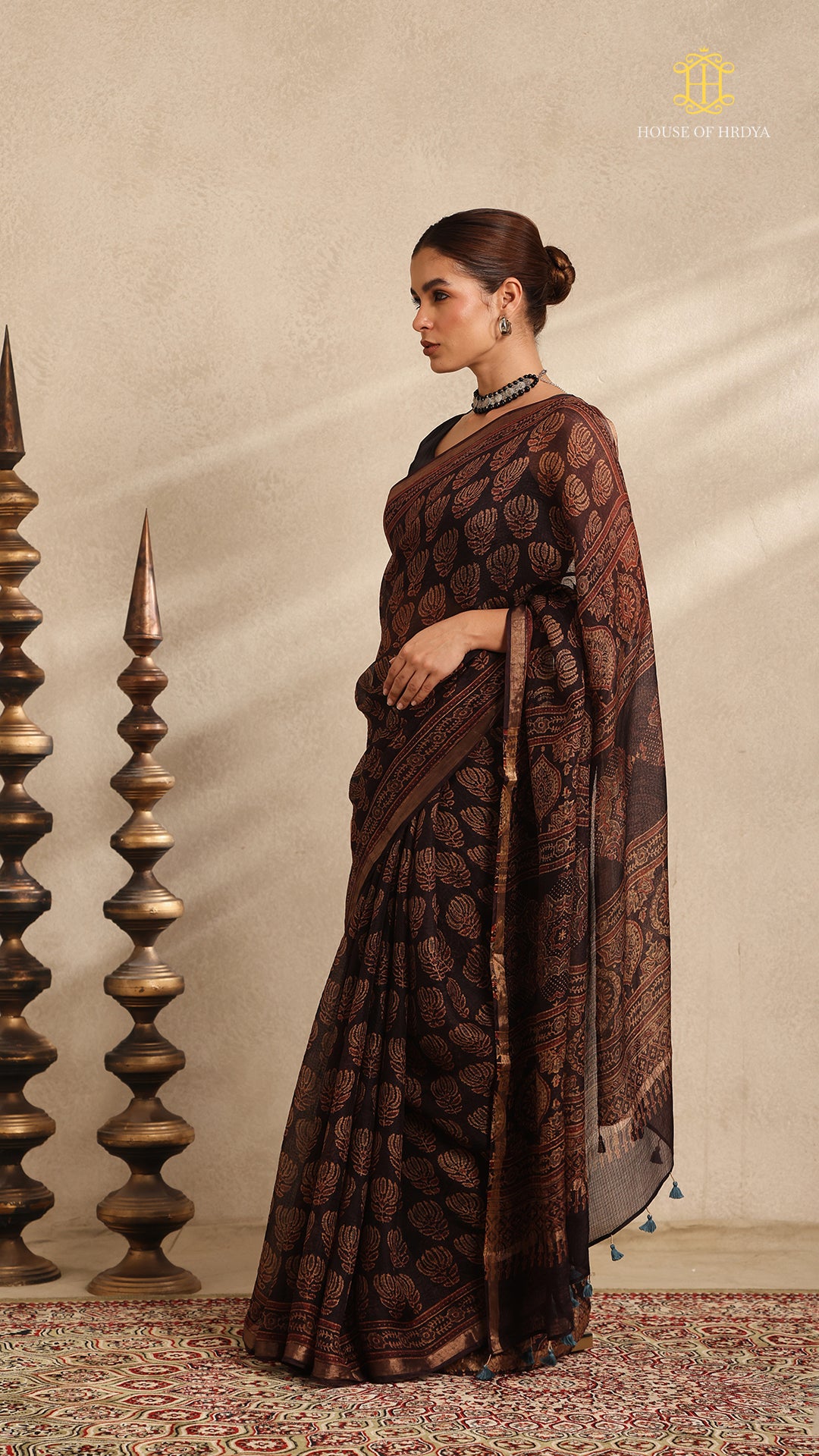 Ajrakh Kota Silk Saree