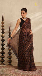 Ajrakh Kota Silk Saree