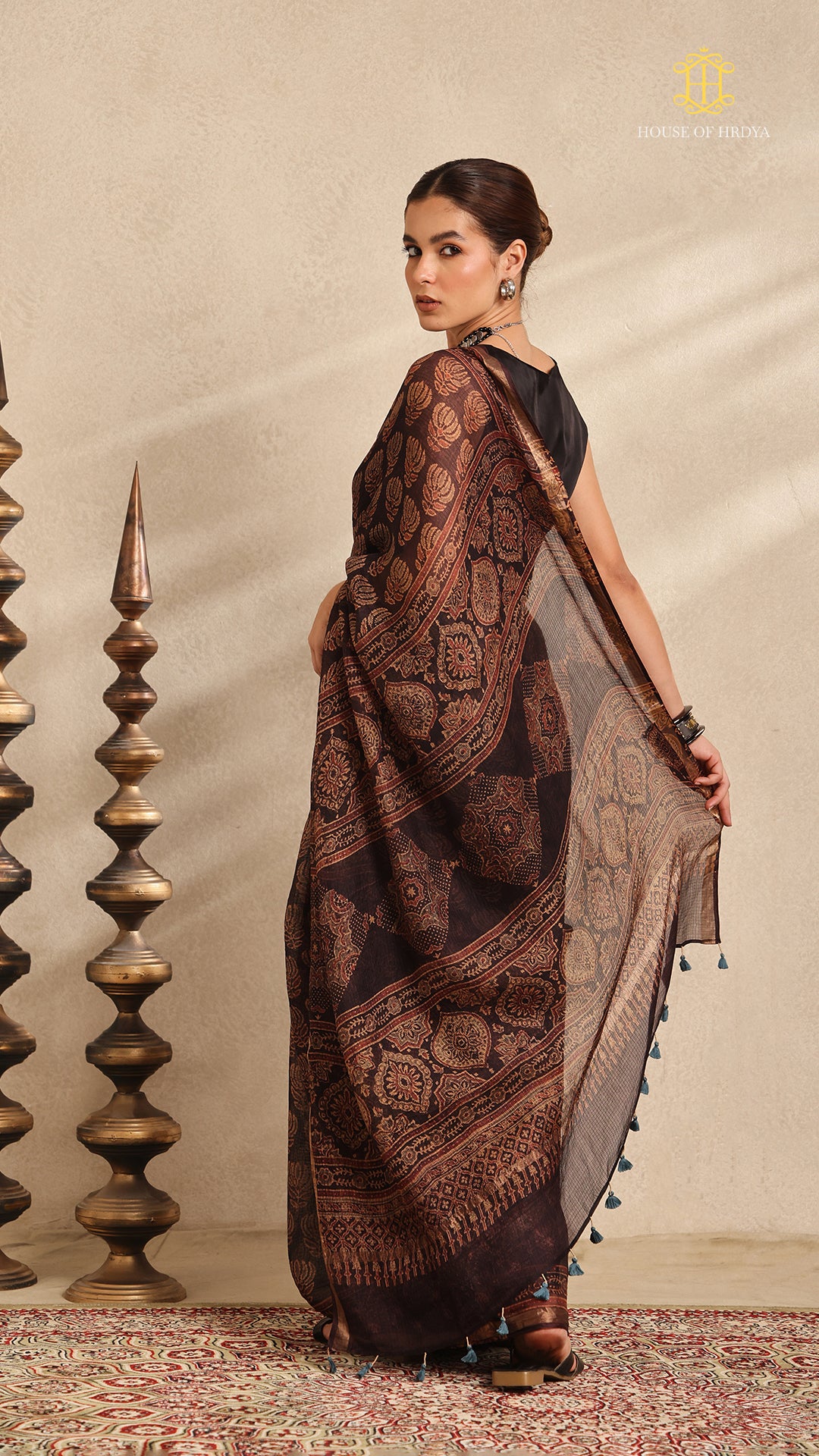 Ajrakh Kota Silk Saree