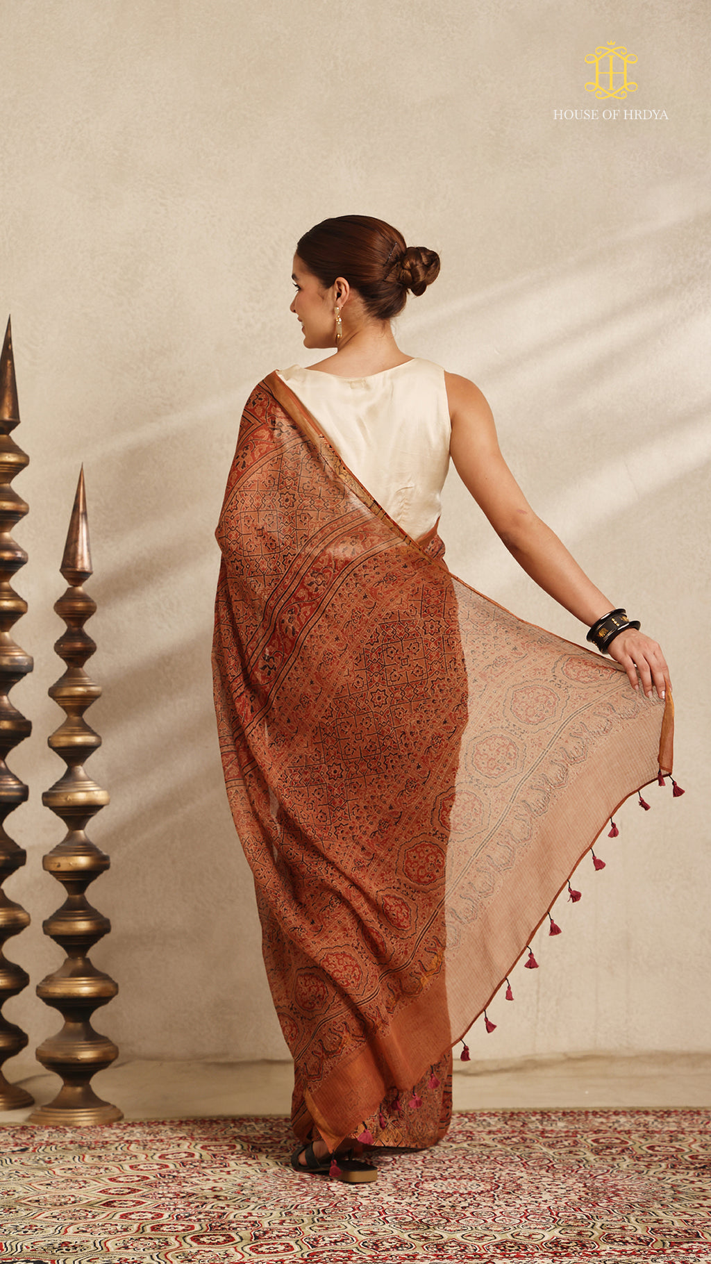 Ajrakh Kota Doria Saree