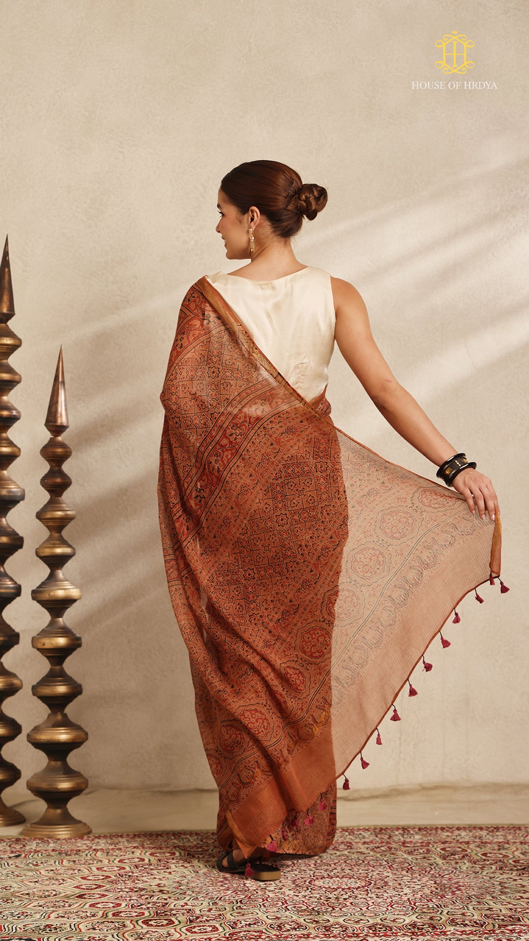 Ajrakh Kota Doria Saree