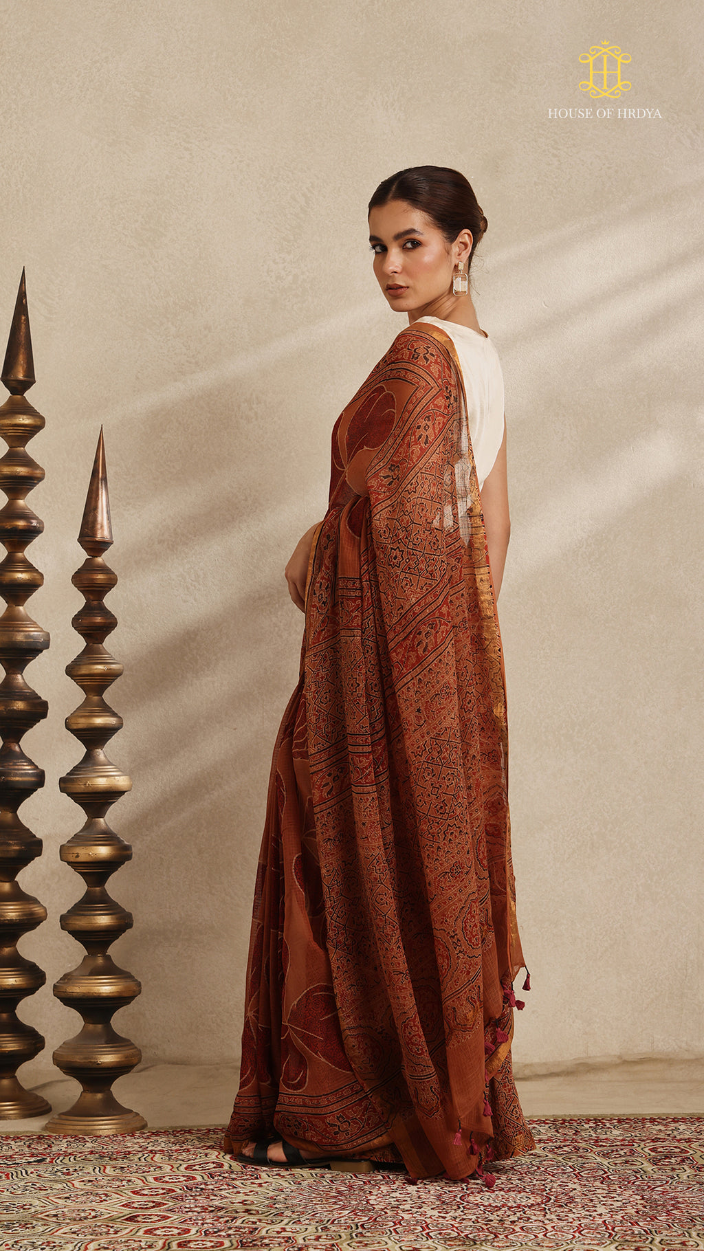 Ajrakh Kota Doria Saree