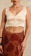 White Modal Blouse V-Neck