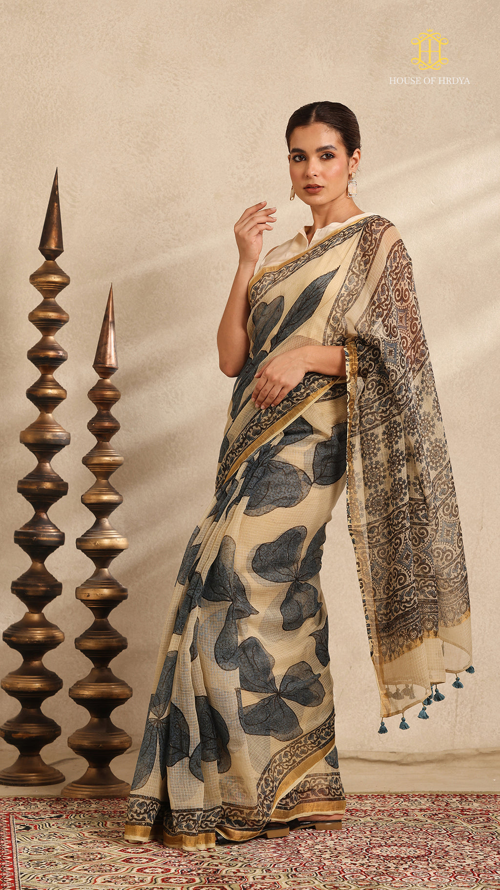 Ajrakh Kota Doria Saree