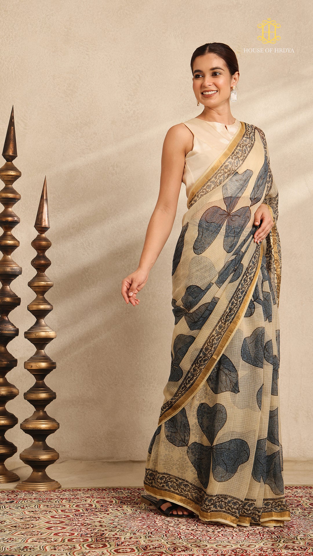 Ajrakh Kota Doria Saree