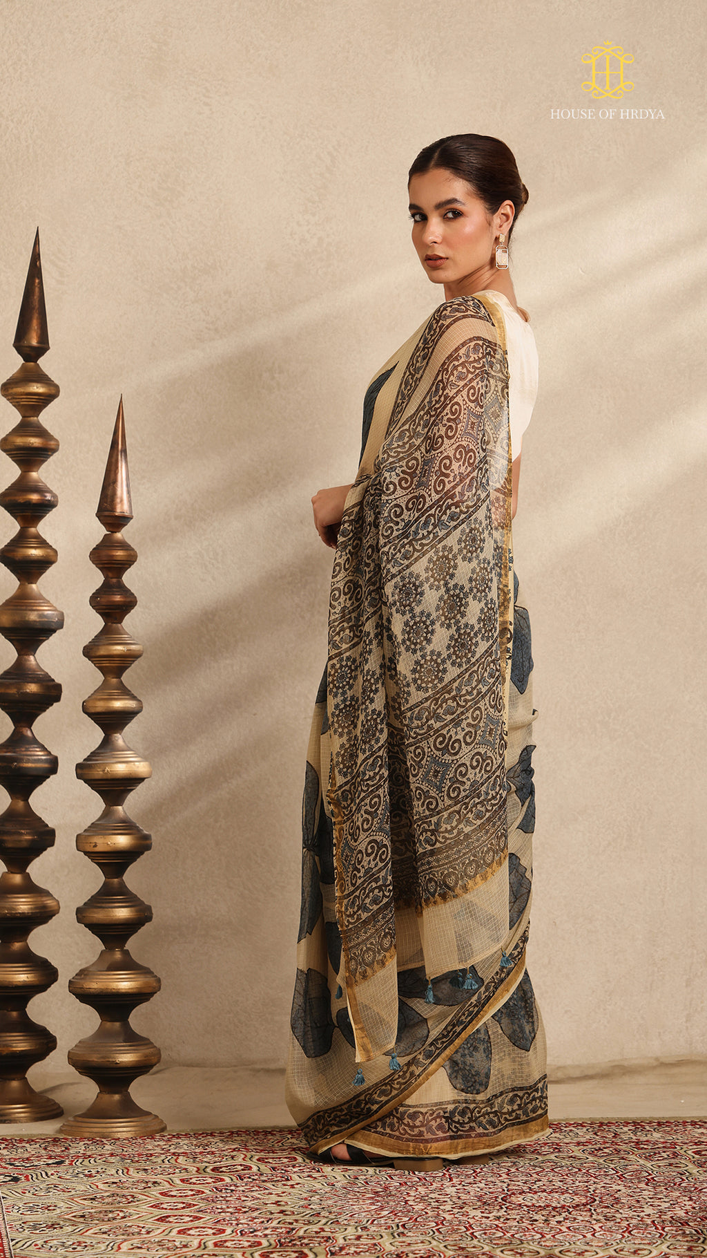 Ajrakh Kota Doria Saree