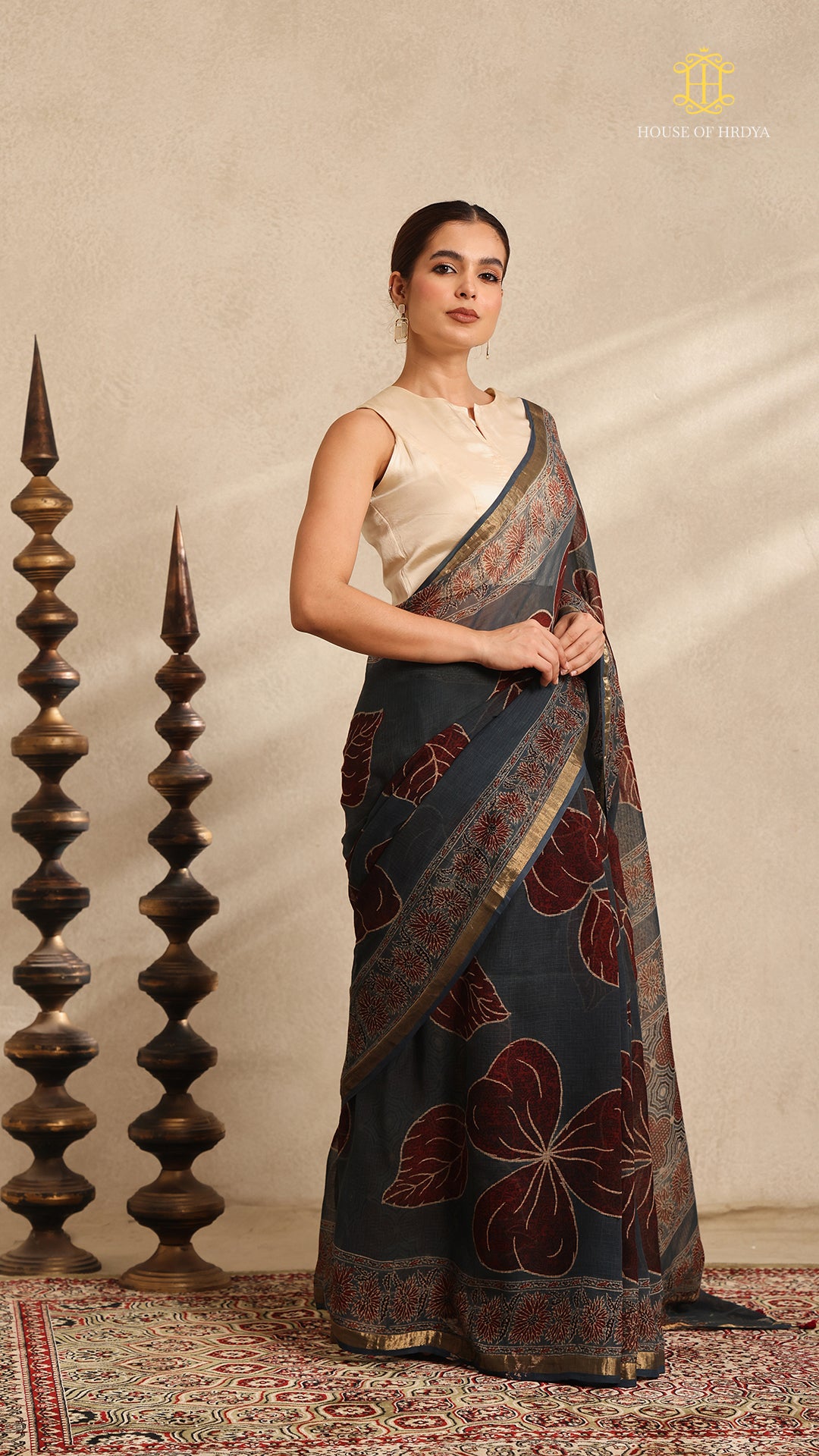 Ajrakh Kota Doria Saree