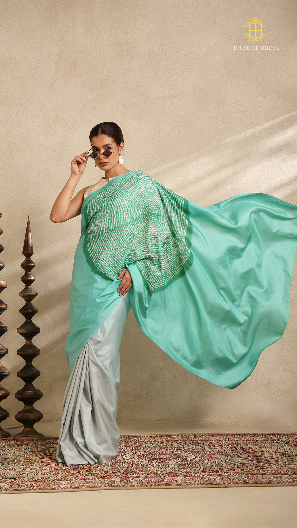 Shibori Ombre Blue Shoulder Pattern