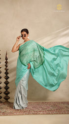 Shibori Ombre Blue Shoulder Pattern