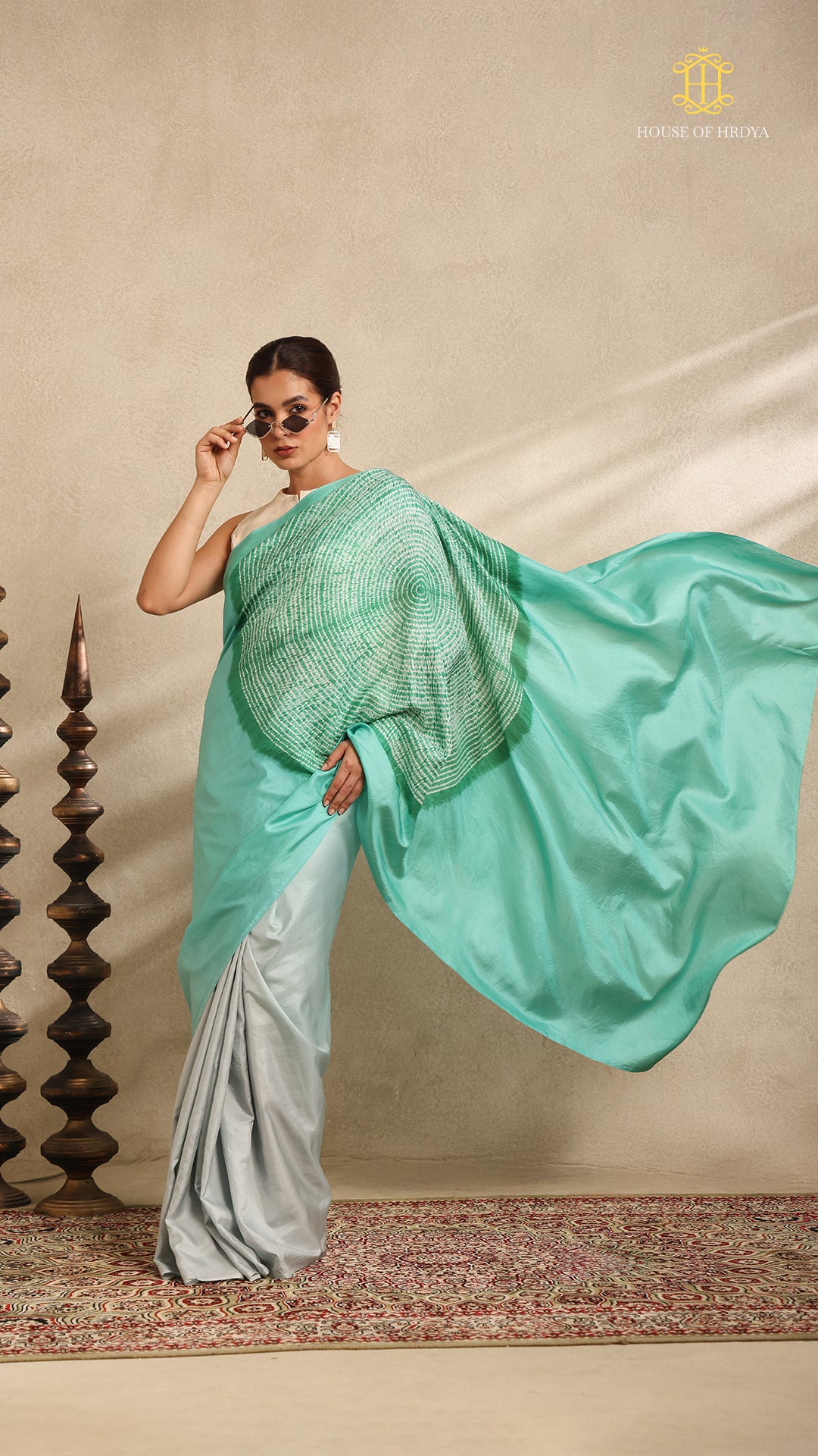 Shibori Ombre Blue Shoulder Pattern