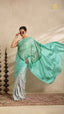 Shibori Ombre Blue Shoulder Pattern