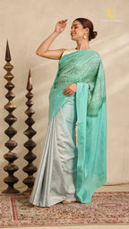 Shibori Ombre Blue Shoulder Pattern