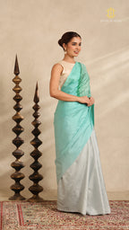 Shibori Ombre Blue Shoulder Pattern
