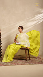 Shibori Yellow Ombre Shoulder White Pattern