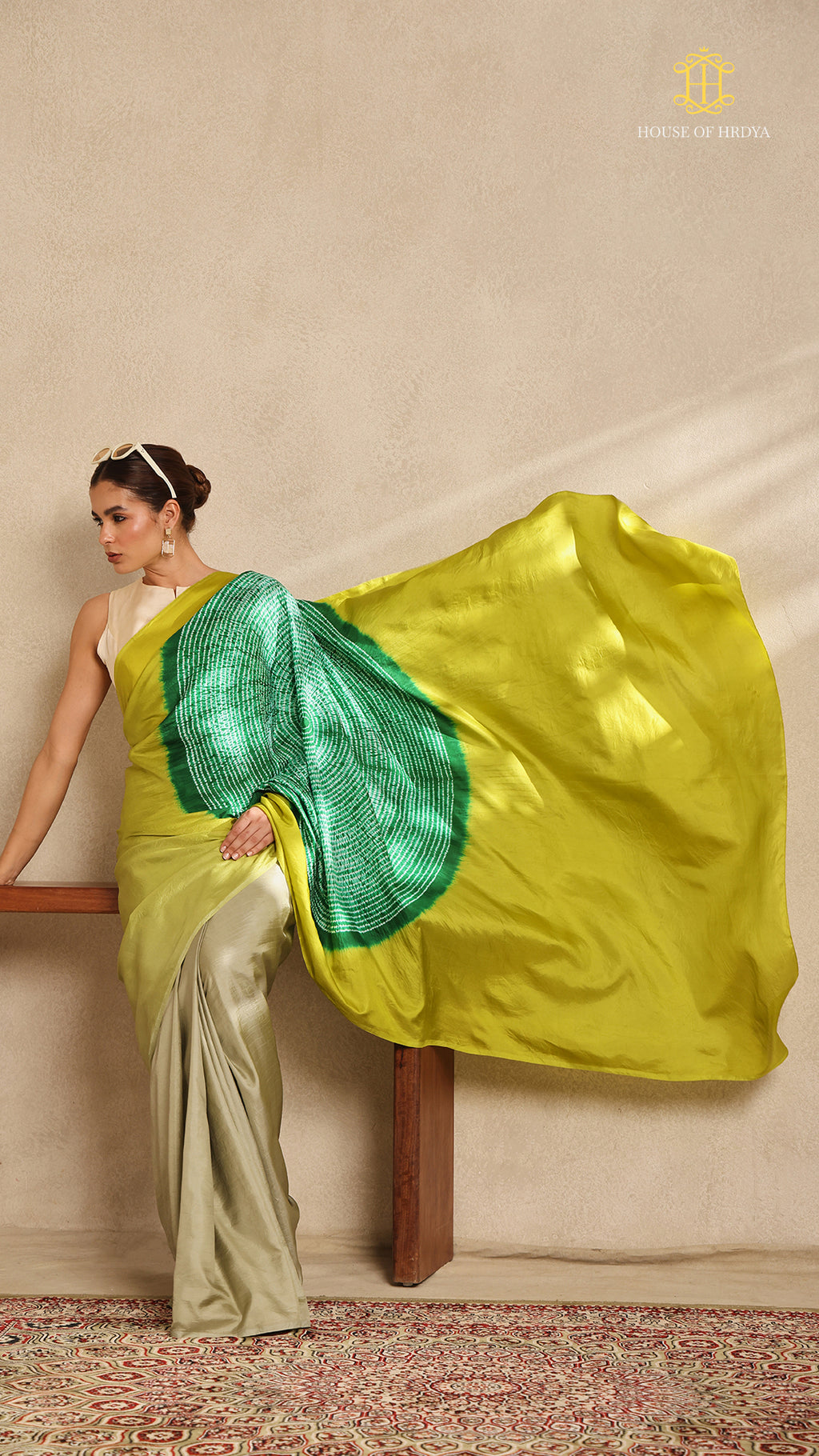Shibori Green Ombre Shoulder Pattern