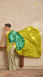 Shibori Green Ombre Shoulder Pattern