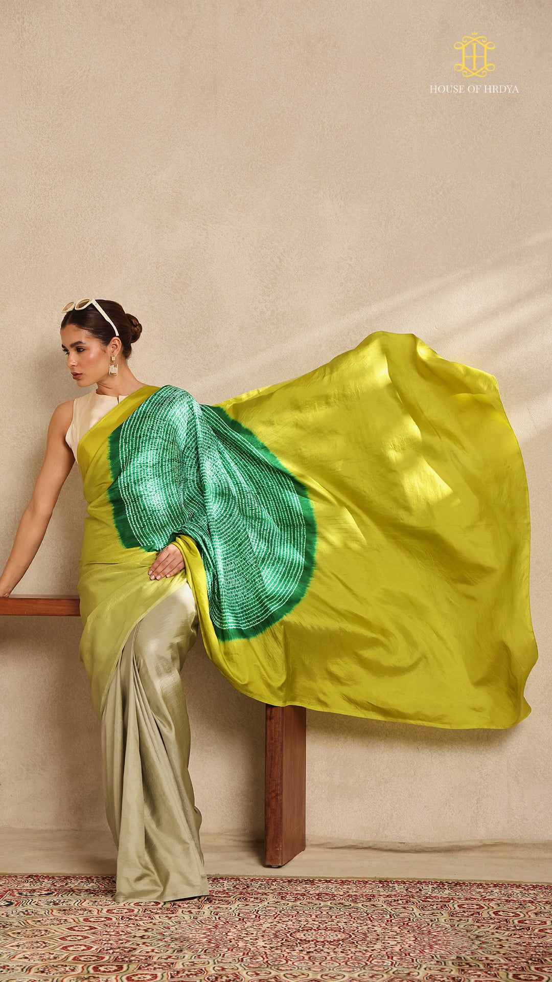 Shibori Green Ombre Shoulder Pattern