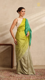 Shibori Green Ombre Shoulder Pattern