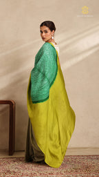 Shibori Green Ombre Shoulder Pattern